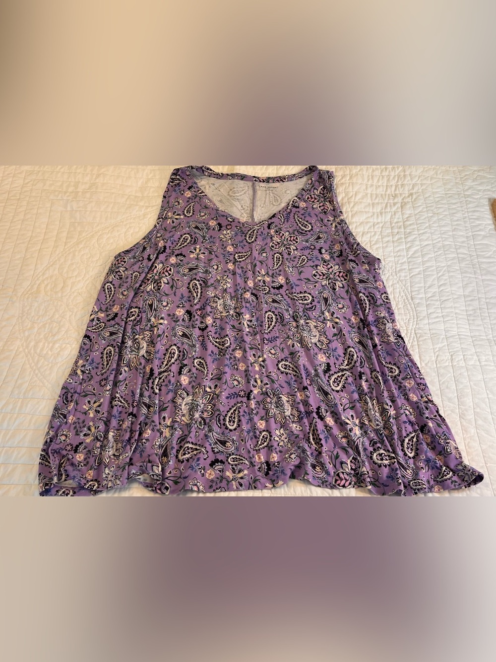Lane Bryant Lavender Paisley Tank Top
